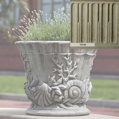 Verde Patina for the Campania International Smithsonian Chesapeake Urn, green and gray come together in a soft tone blended into a soft green.