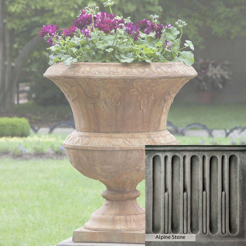Alpine Stone Patina for the Campania International Smithsonian Flight of Fancy Urn, a medium gray with a bit of green to define the details.