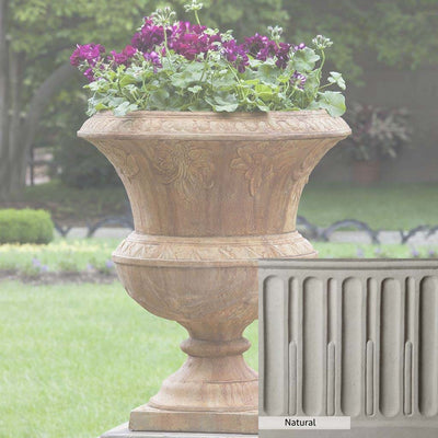 Natural Patina for theCampania International Smithsonian Flight of Fancy Urn is unstained cast stone, the brightest and whitest finish that will age.