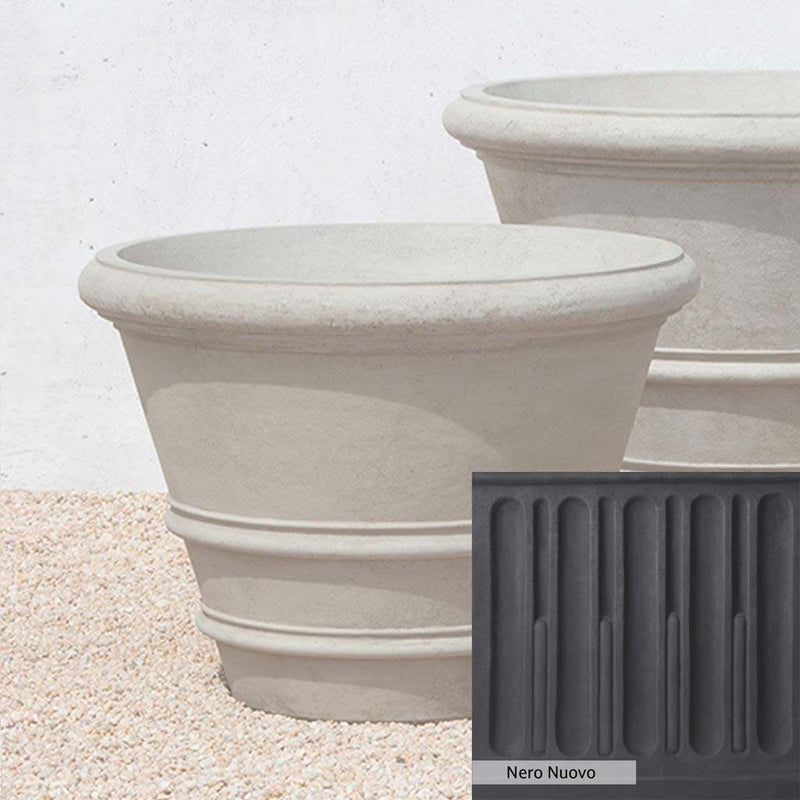 Nero Nuovo Patina for theCampania International Classic Rolled Rim 31.5 inch, bold dramatic black patina for the garden.