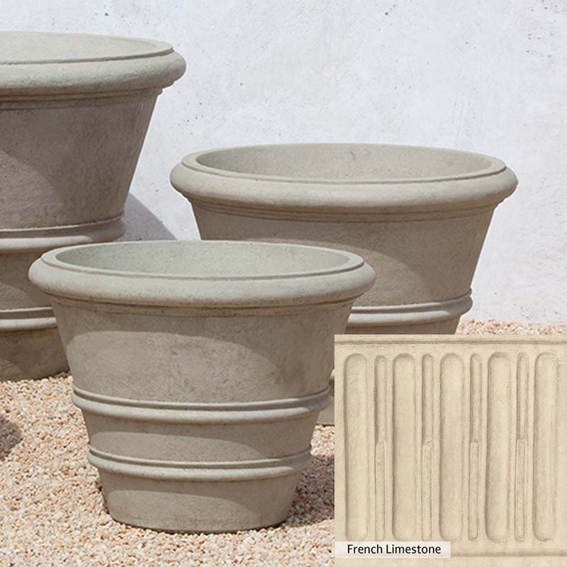 Ferro Rustico Nuovo Patina for the Campania International Classic Rolled Rim 27-inch Planter, red and orange blended in this striking color for the garden.