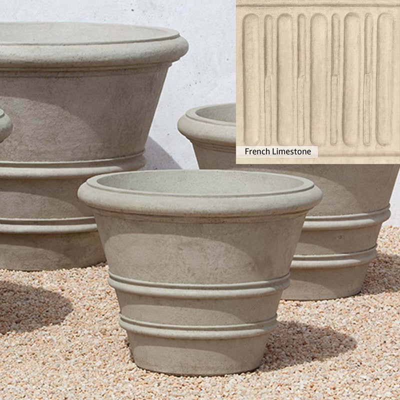 Ferro Rustico Nuovo Patina for the Campania International Classic Rolled Rim 24-inch Planter, red and orange blended in this striking color for the garden.