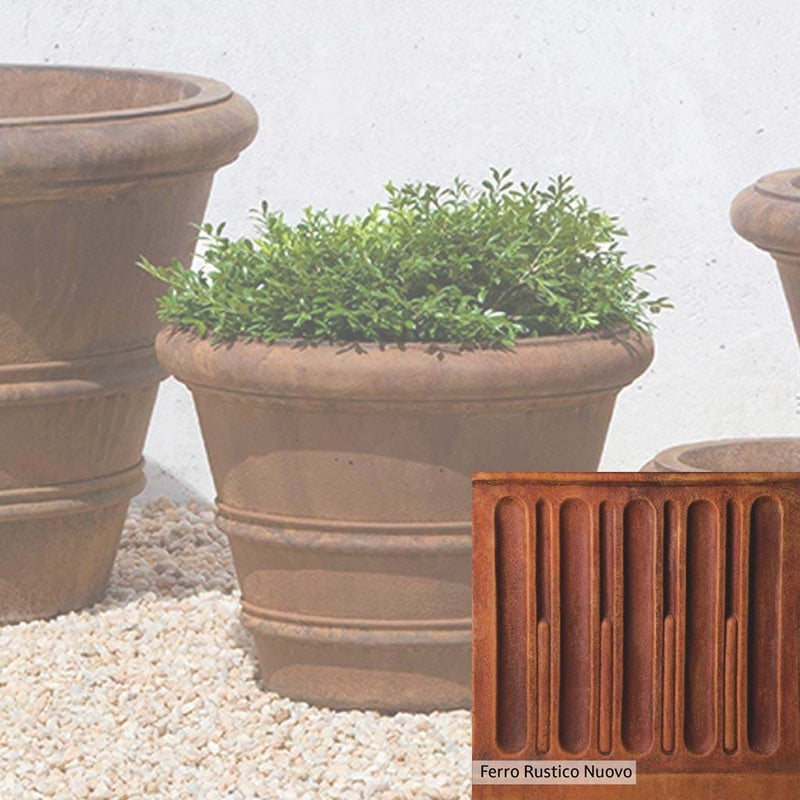 French Limestone Patina for the Campania International Classic Rolled Rim 14.75-inch Planter, old-world creamy white with ivory undertones.