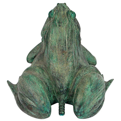 Bull Frog Cast Bronze Medium Garden Statue by Design Toscano