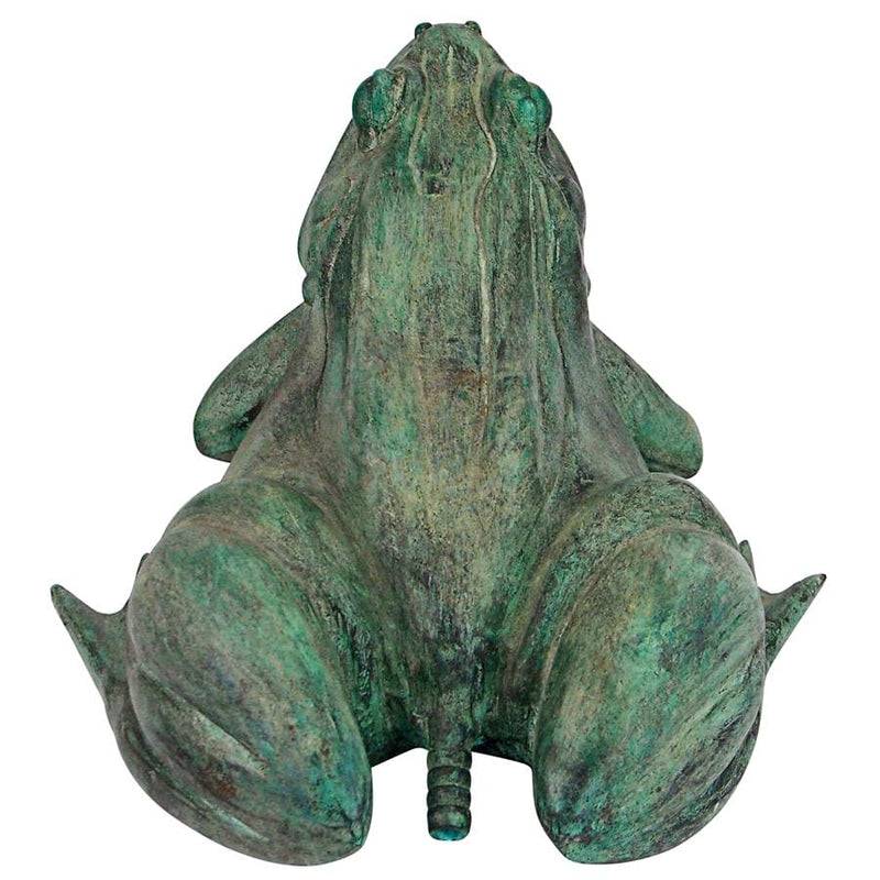 Bull Frog Cast Bronze Medium Garden Statue by Design Toscano