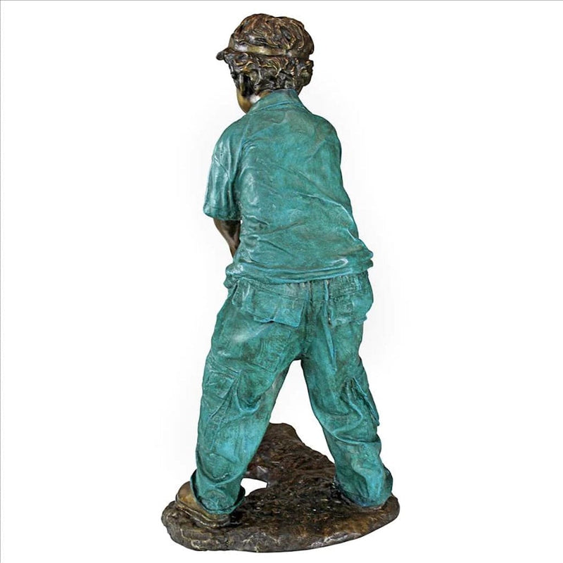 Gabe the Boy Golfer Cast Bronze Garden Statue by Design Toscano