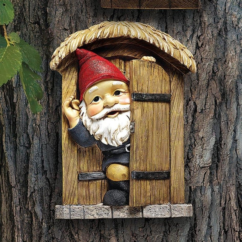 The Knothole Gnomes Garden Welcome Tree Sculpture by Design Toscano