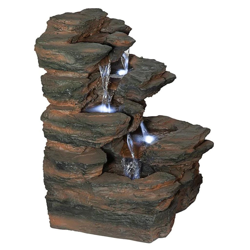 Ramrod Bluffs Cascading Waterfall Illuminated Tabletop Fountain by Design Toscano