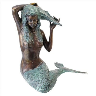 Mermaid of the Isle of Capri Piped Bronze Medium Garden Statue by Design Toscano