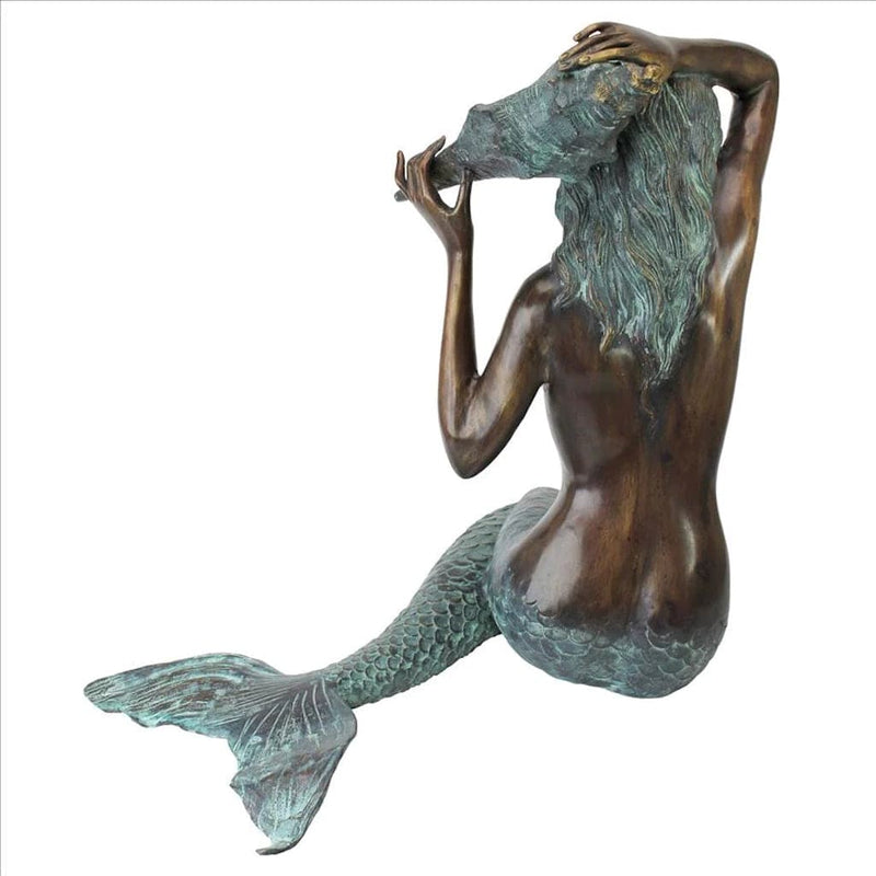 Mermaid of the Isle of Capri Piped Bronze Medium Garden Statue by Design Toscano