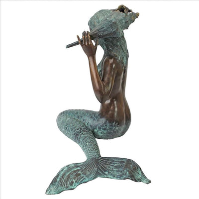 Mermaid of the Isle of Capri Piped Bronze Medium Garden Statue by Design Toscano