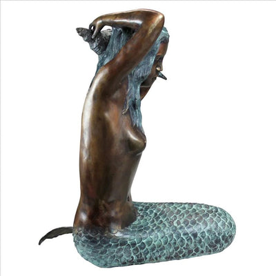 Mermaid of the Isle of Capri Piped Bronze Large Garden Statue by Design Toscano