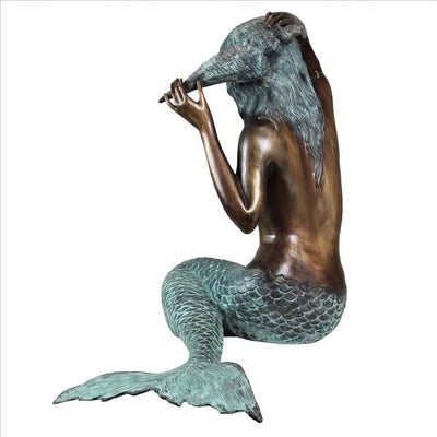 Mermaid of the Isle of Capri Piped Bronze Large Garden Statue by Design Toscano