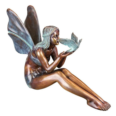 Bird Fairy Cast Bronze Garden Statue: Large by Design Toscano