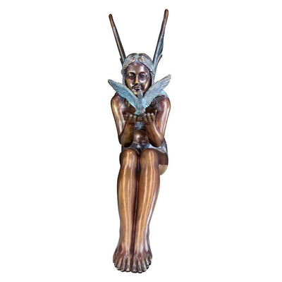 Bird Fairy Cast Bronze Garden Statue: Large by Design Toscano