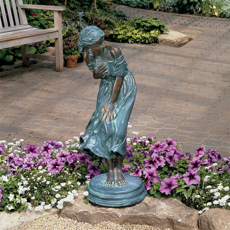 Windblown Maiden Cast Bronze Garden Statue by Design Toscano