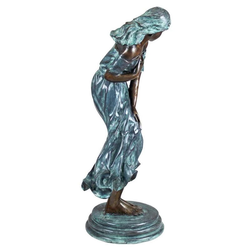 Windblown Maiden Cast Bronze Garden Statue by Design Toscano
