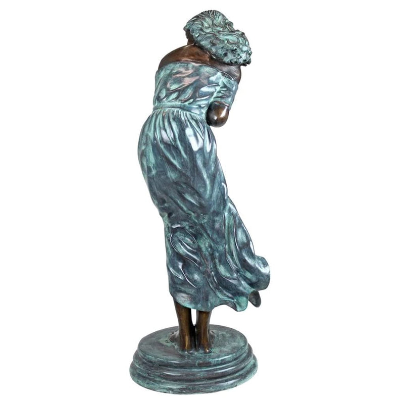 Windblown Maiden Cast Bronze Garden Statue by Design Toscano