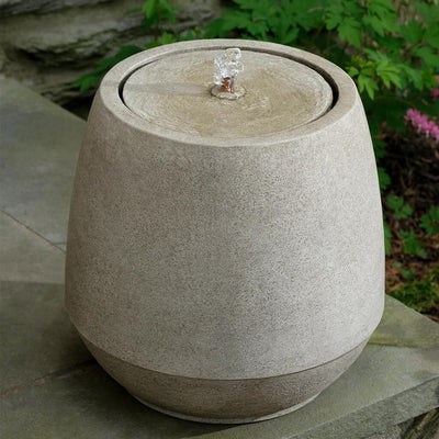 Campania International Juhl Fountain is hand-painted in the classic garden gray of Greystone.