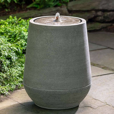 Campania International Neils Fountain is hand-painted in the classic garden gray of Greystone.