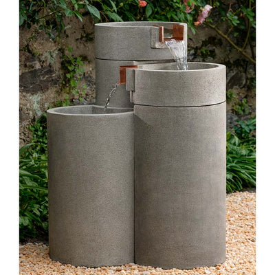 Campania International Venn Large Fountain is hand-painted in the classic garden gray of Greystone.