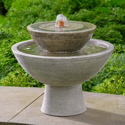 Campania International Ojai Fountain is hand-painted in the classic garden gray of Greystone.