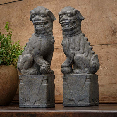 Campania International Nara Foo Dogs Garden Statue at The Garden Gates