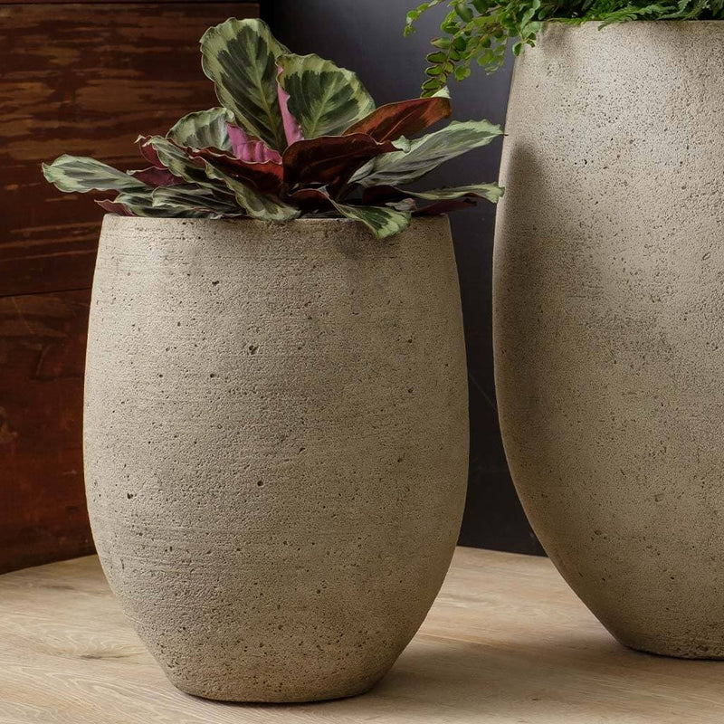 Campania International Bebel Planter, shown in the Greystone color.