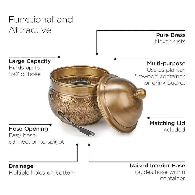 Good Directions Brass Key West Hose Pot with Lid