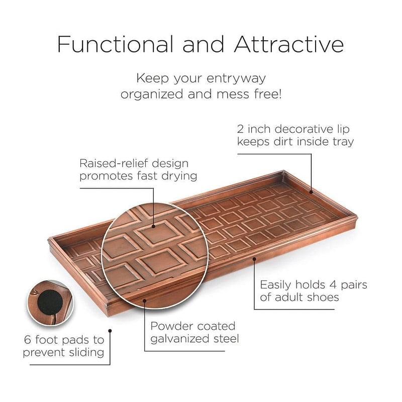 Good Directions Squares Multi Purpose Boot Tray in Copper Finish