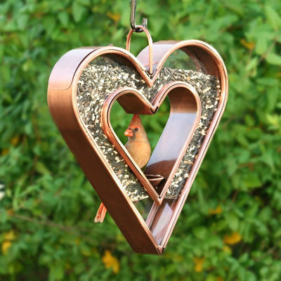 Good Directions Heart FlyinThru™ Bird Feeder in Copper Finish