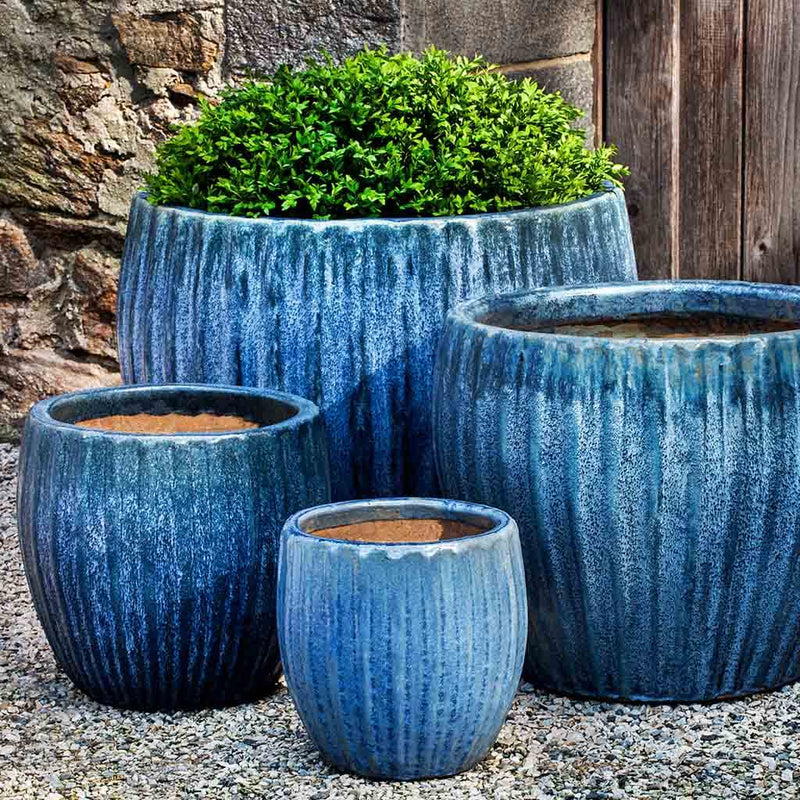 Campania International Andromeda Planter Set in Blue Pearl