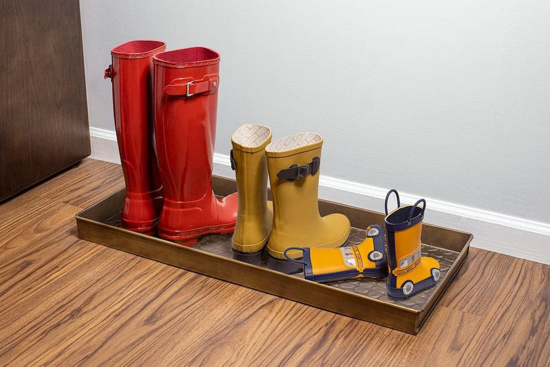 Good Directions Pebbles Boot Tray in Brass Finish