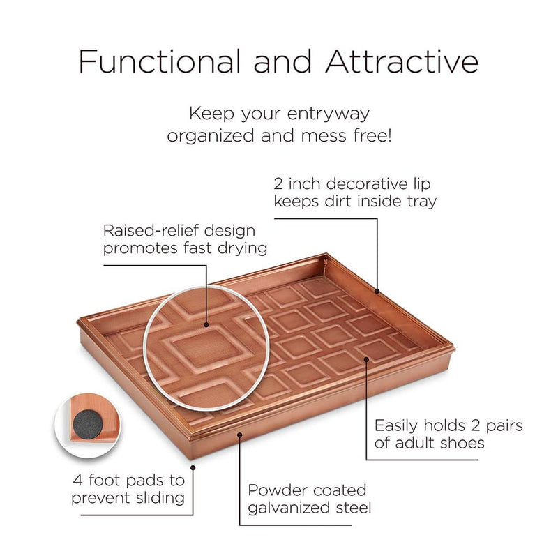 Good Directions 20 inch Squares Multi Purpose Boot Tray in Copper Finish