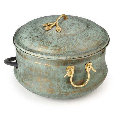 Good Directions Sedona Hose Pot with Lid with Brass Accents