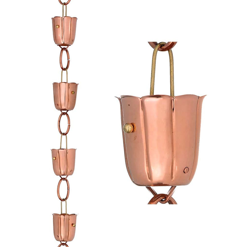 Good Directions Bluebell Pure Copper 8.5 ft. Rain Chain