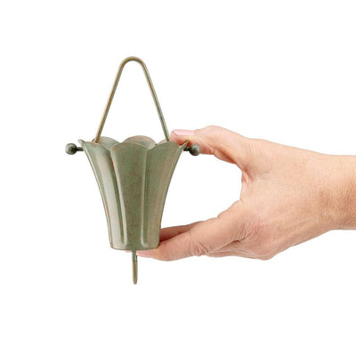 Good Directions Fluted Flower Pure Blue Verde Copper 8.5 ft. Rain Chain silouette of the size.