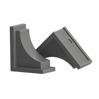 The Mayne Nantucket Decorative Brackets 2 pack, in the graphite finish,the unplanted planter detailed to show the shape and color clearly.