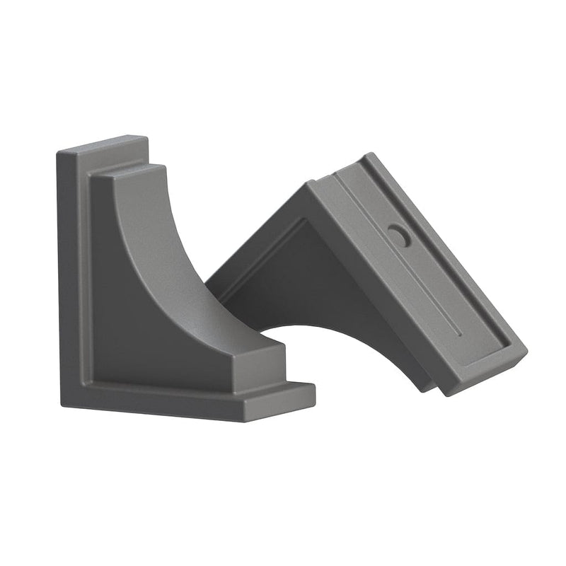 The Mayne Nantucket Decorative Brackets 2 pack, in the graphite finish,the unplanted planter detailed to show the shape and color clearly.