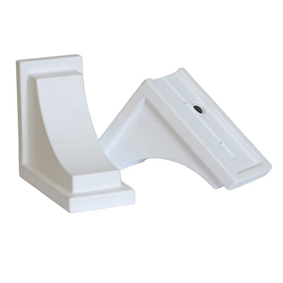 The Mayne Nantucket Decorative Brackets 2 pack, in the white finish, the unplanted planter detailed to show the shape and color clearly.