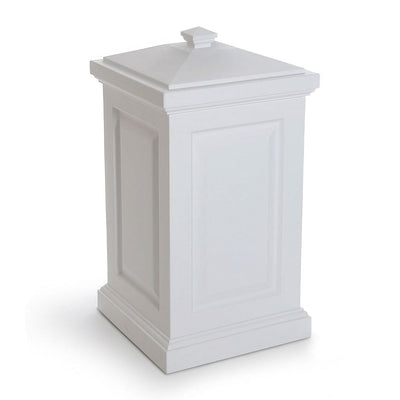 The Mayne Berkshire Storage Bin in White, in the white finish, detailed to show the shape and color clearly.