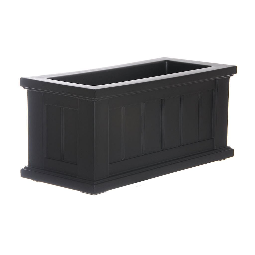 24 inch plastic planter box Mayne Cape Cod 24 in. x 11 in. Patio Planter, Black