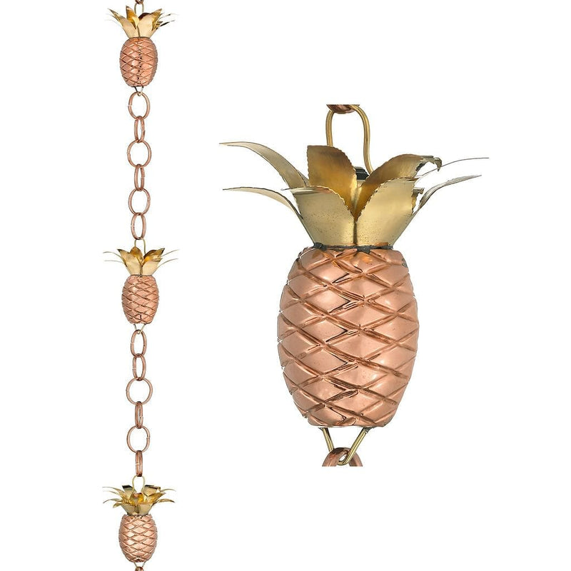 Good Directions Pineapple Pure Copper 8.5 ft. Rain Chain