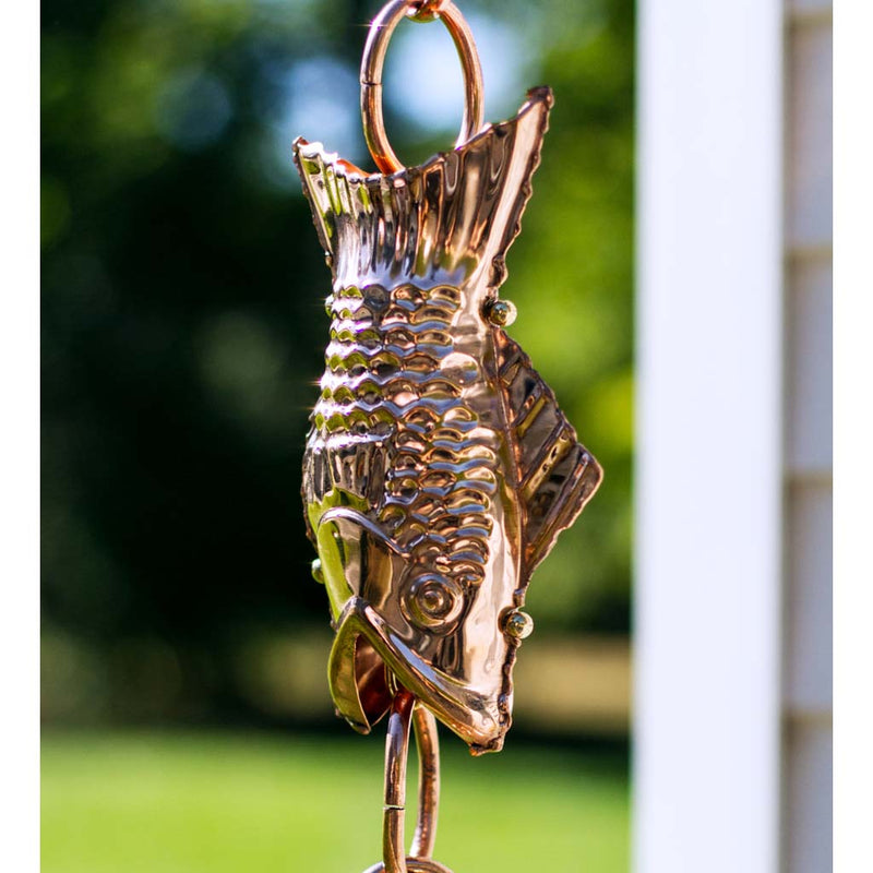 Good Directions Fish Pure Copper 8.5 ft. Rain Chain