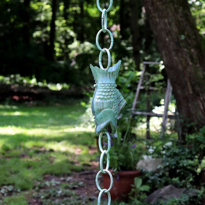 Good Directions Fish Pure Blue Verde Copper 8.5 ft. Rain Chain beauty of the color.