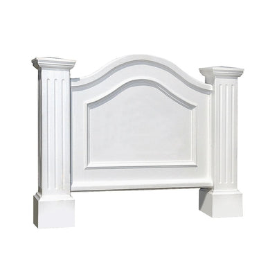 The Mayne Nantucket Address Sign, in the white finish, the unplanted planter detailed to show the shape and color clearly.