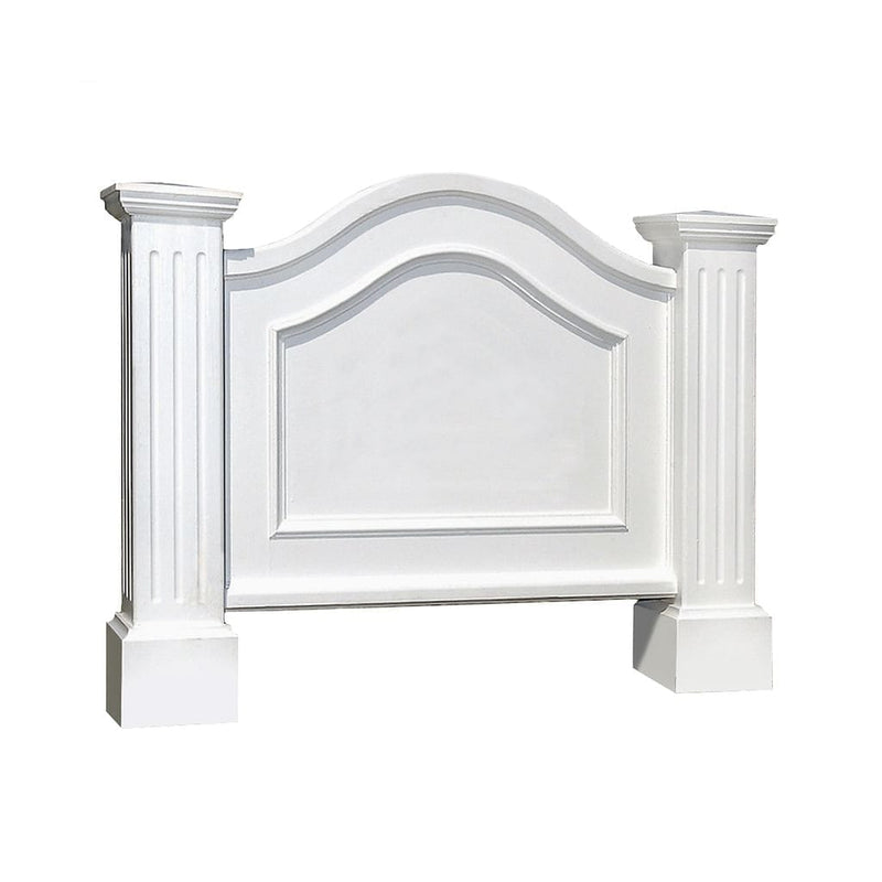 The Mayne Nantucket Address Sign, in the white finish, the unplanted planter detailed to show the shape and color clearly.