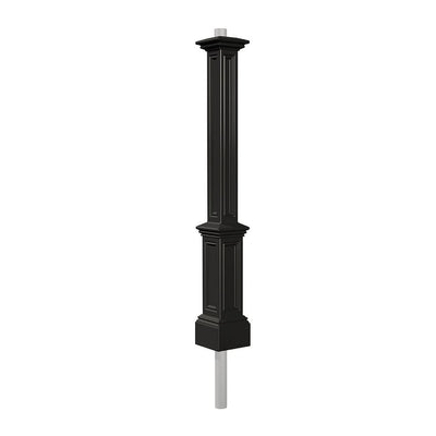 The Mayne Signature Lamp Post with Mount, in the black finish, detailed to show the shape and color clearly.