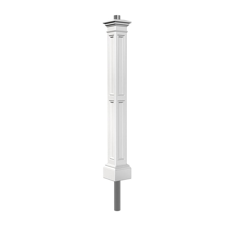 The Mayne Liberty Lamp Post with Mount, in the white finish, detailed to show the shape and color clearly.