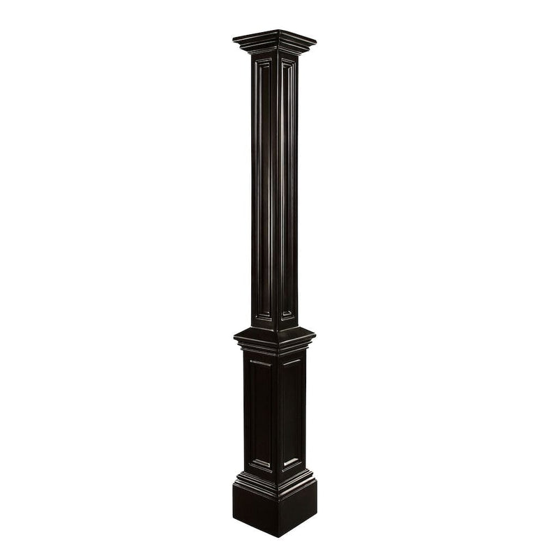 The Mayne Signature Lamp Post with no mount, in the black finish, detailed to show the shape and color clearly.